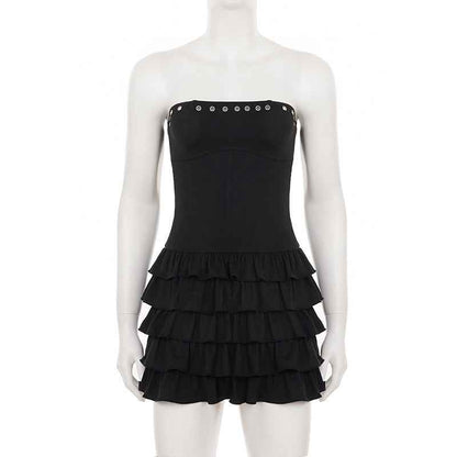 Cinched Sleeveless Pettiskirt Dress
