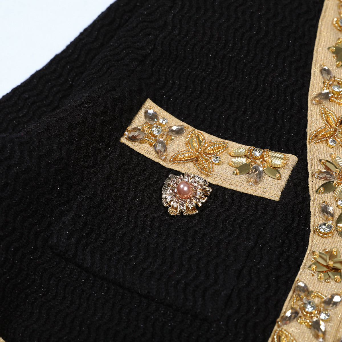 Women's Fashionable Knitted Sequin Bead Cardigan Sweater Set + Hip Skirt