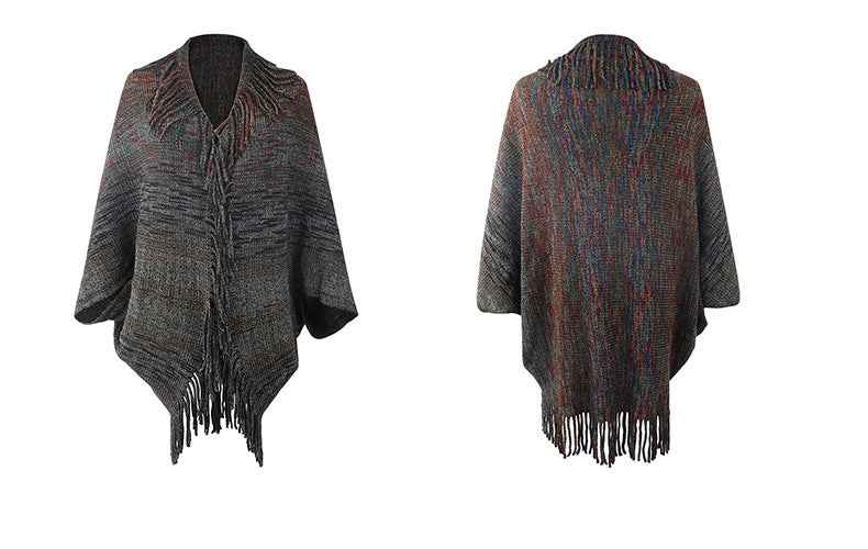 Shawl Sweater Tassel Hem Cardigan