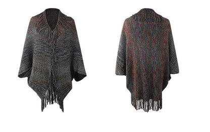 Shawl Sweater Tassel Hem Cardigan