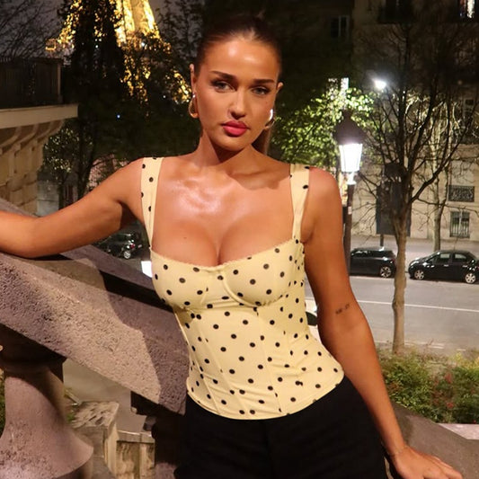 Polka Dot Slim Fit Camisole T-shirt