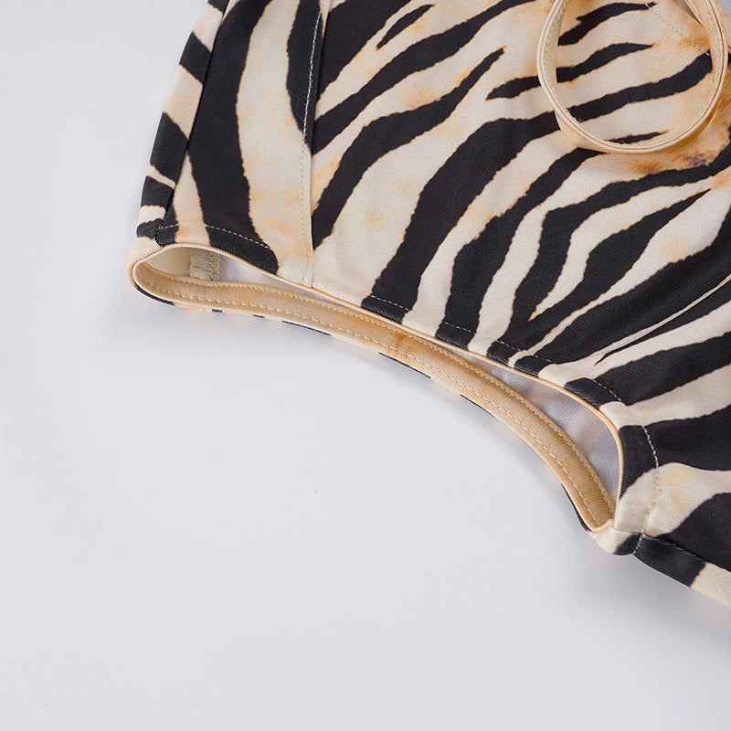 Animal Print Contrast Color T-shirt
