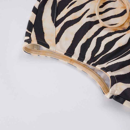 Animal Print Contrast Color T-shirt