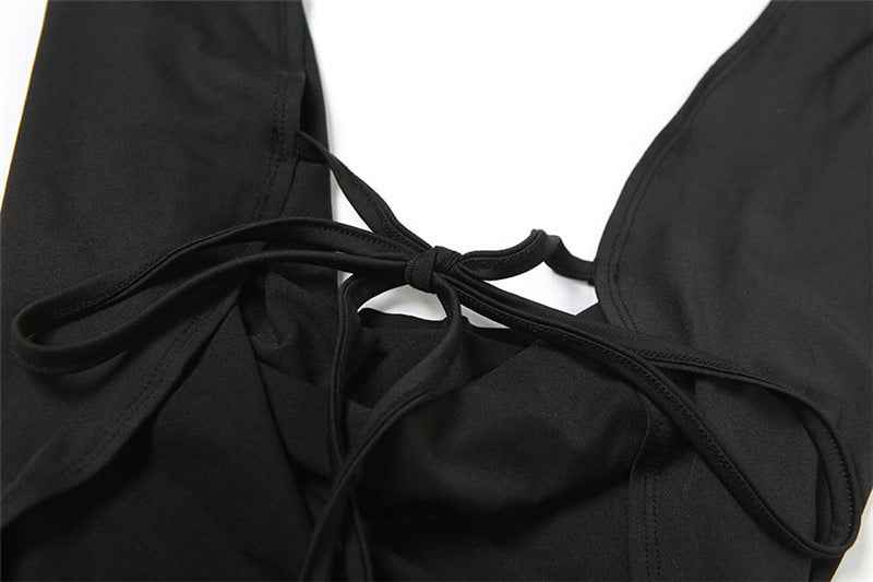 Summer Backless Lace up Romper