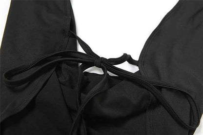 Summer Backless Lace up Romper
