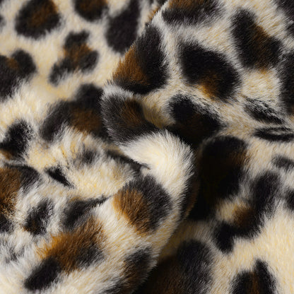 Leopard Fur Stitching Leather Hip Skirt Two Piece Set