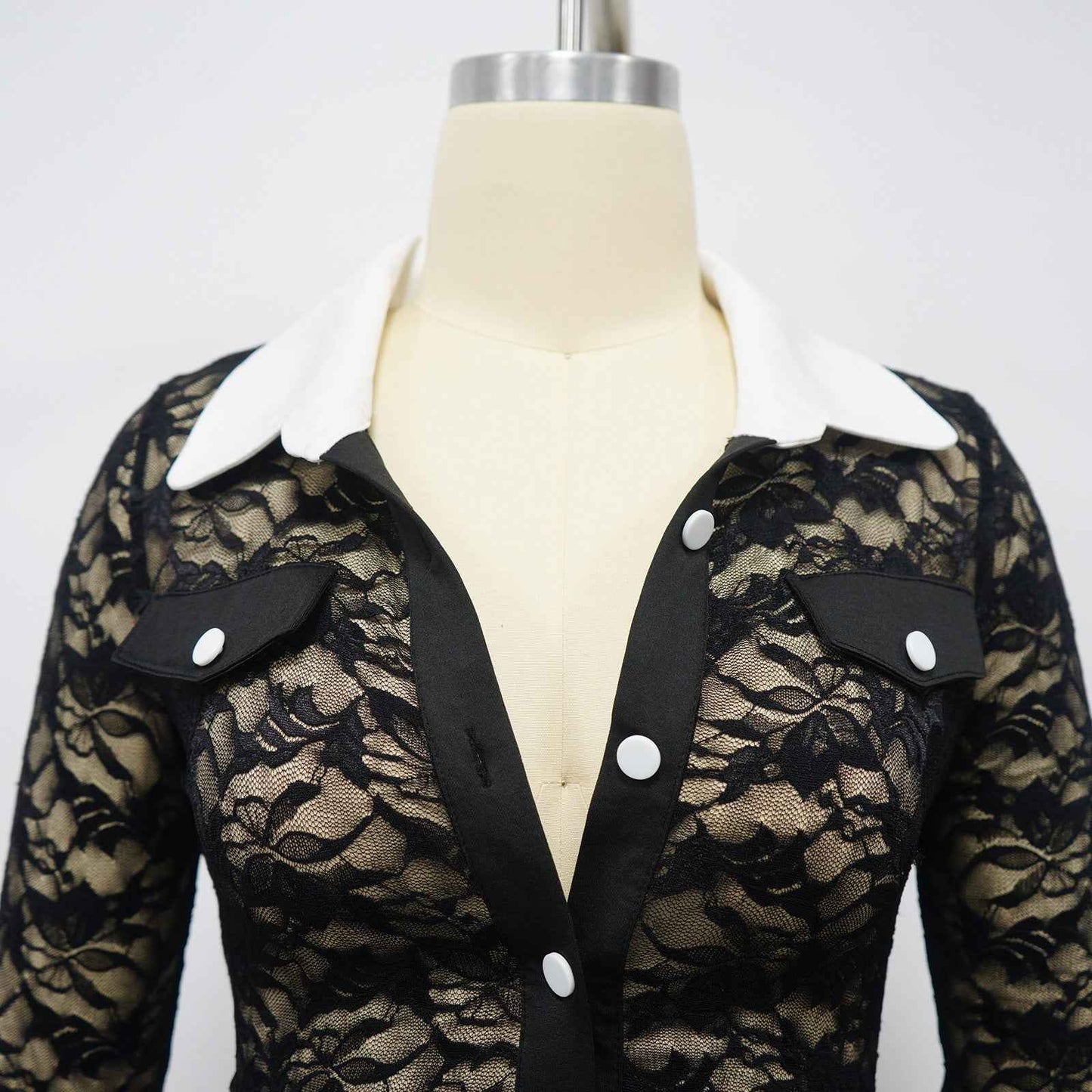 Lace Contrast Color Stitching Jumpsuit