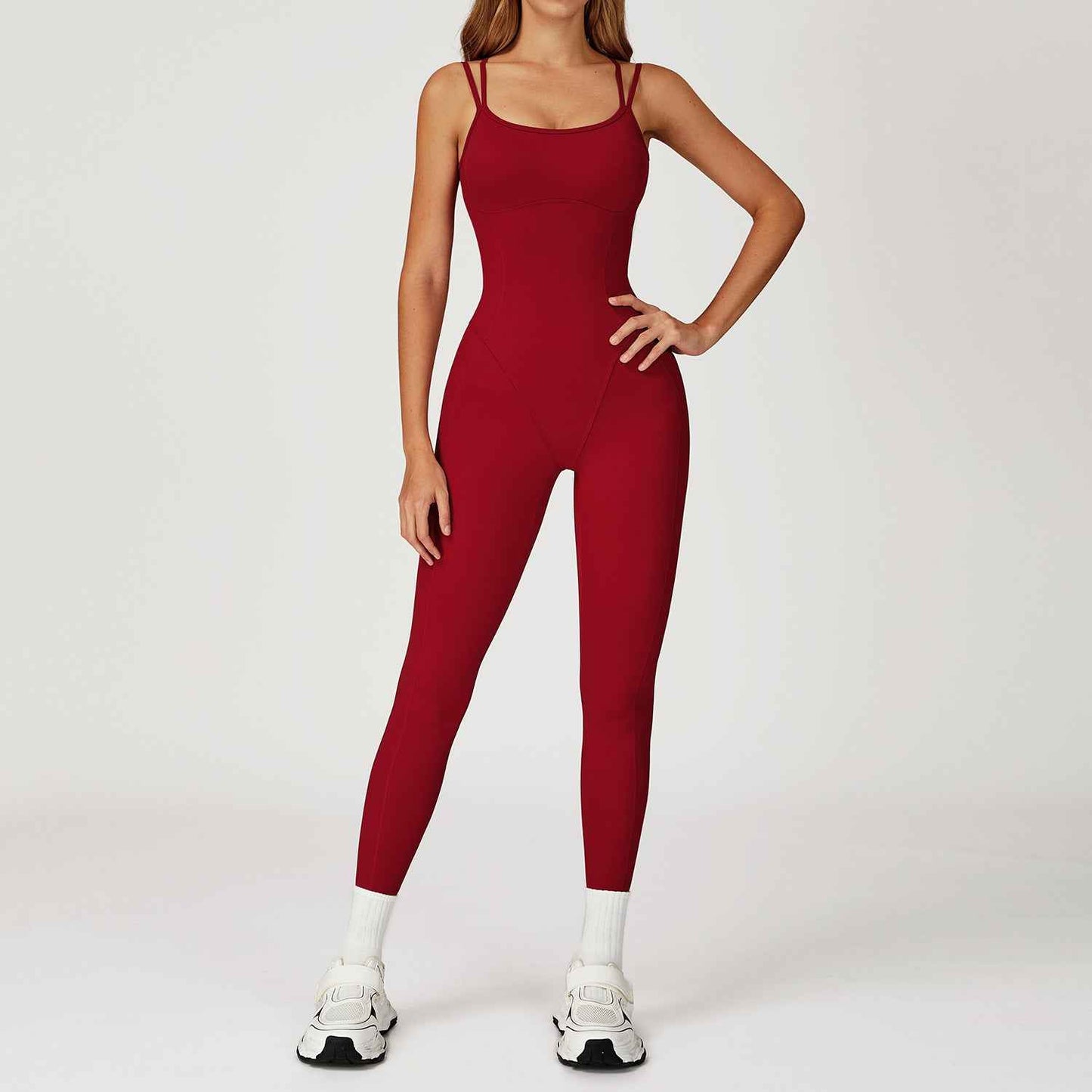Nude Feel Jumpsuit Cross Back One Piece Slim Fit Yoga Wear