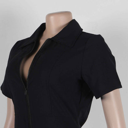 Sexy Summer Jumpsuit with Pocket and Zipper MUNSIEUR