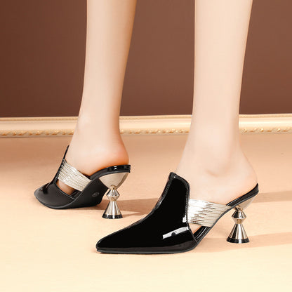 Women's Heels Fashionable Chunky Heel One-line Fashion Women's Heels - Munsieur