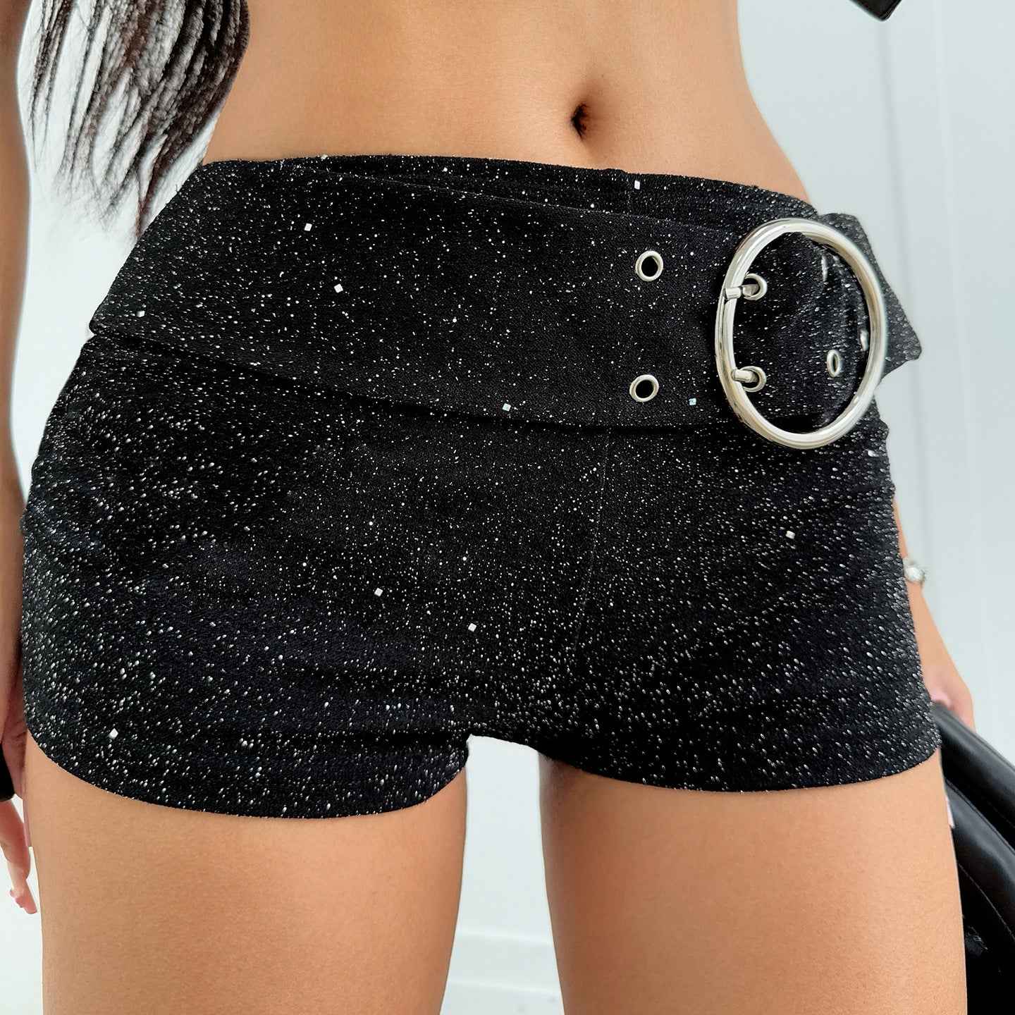 Gothic Thin Glittering Knitted Bottoms for Women