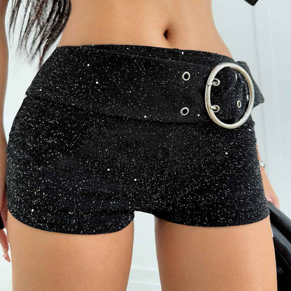 Gothic Thin Glittering Knitted Bottoms for Women