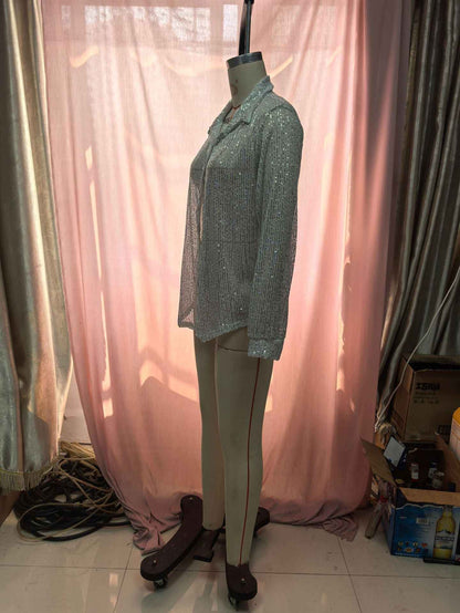 Long Sleeve Cardigan Blouse