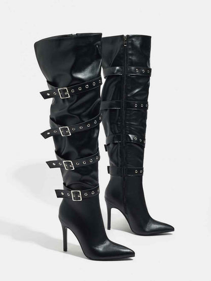 Knee High Boots for Women w Buckle