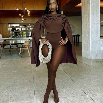 Solid Color Casual Slim Fitting Patchwork Jumpsuit