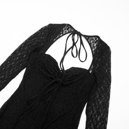 Women Drop Lace Cutout Drawstring Jumpsuit for Women New Arrivals