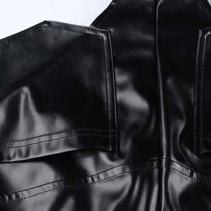 High Waist Hip Faux Leather Bottoms for Women