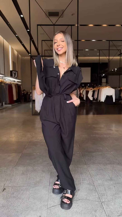 Jumpsuit Women's High Waist Sleeveless