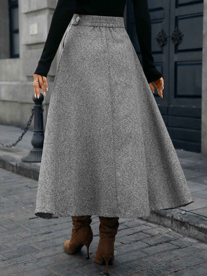 Woolen A line Drape Skirt