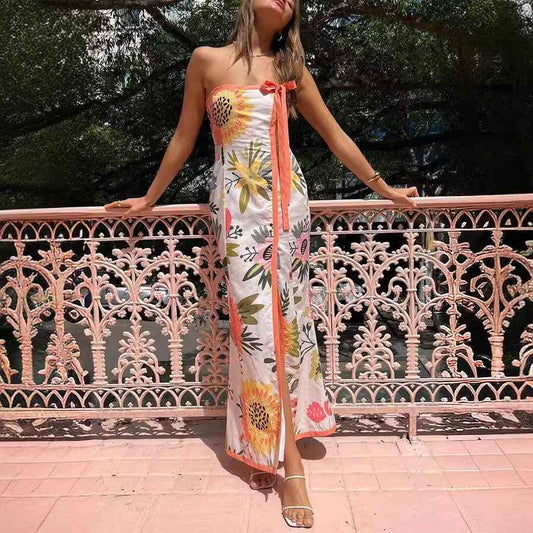 Summer Split Wrapped Dress