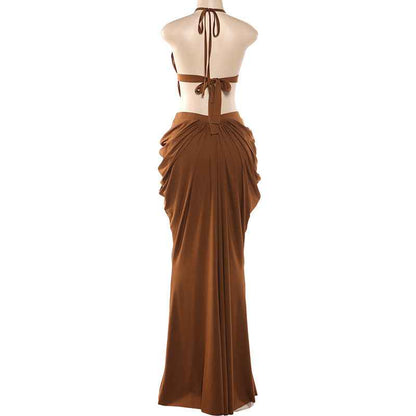 Spring Backless Thin Strap Front Slit Dress
