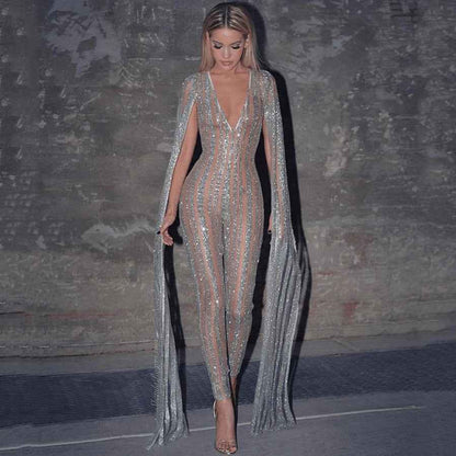 Women's Jumpsuit Long Sleeved Slim Fit