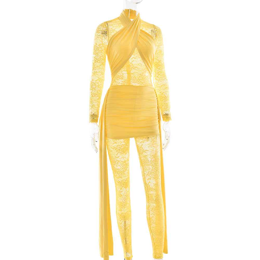 Jumpsuit Sexy Lace Strap Stitching