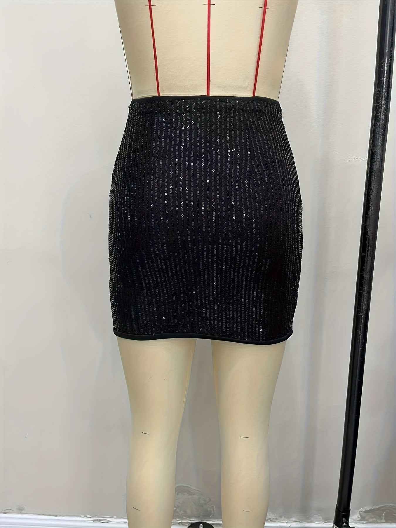 Sequined Sheath Mini Skirt