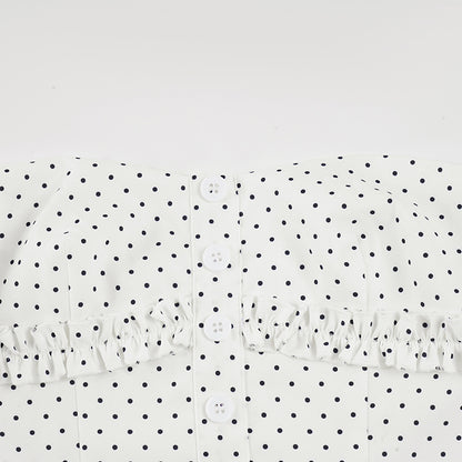 Casual Polka Dot Jumpsuit Two Piece Set