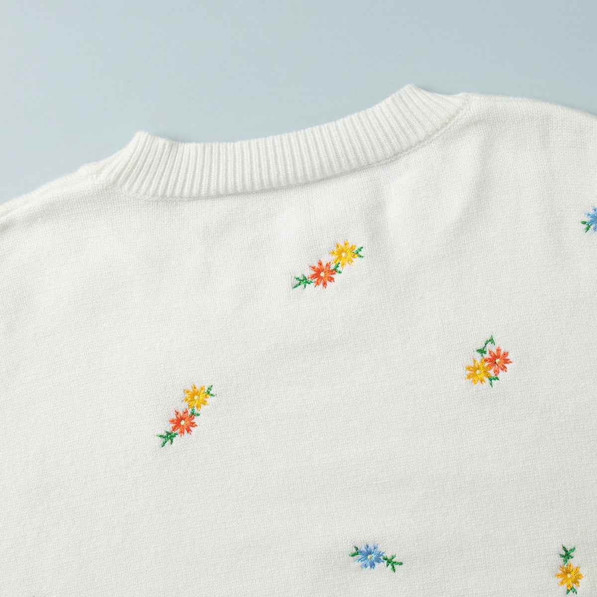 Pullover Embroidered Floral Sweater