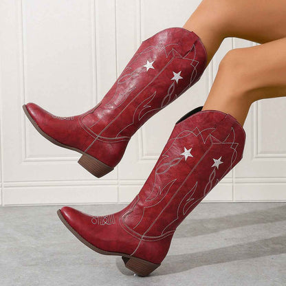 Embroidered Totem Women's Riding Boots
