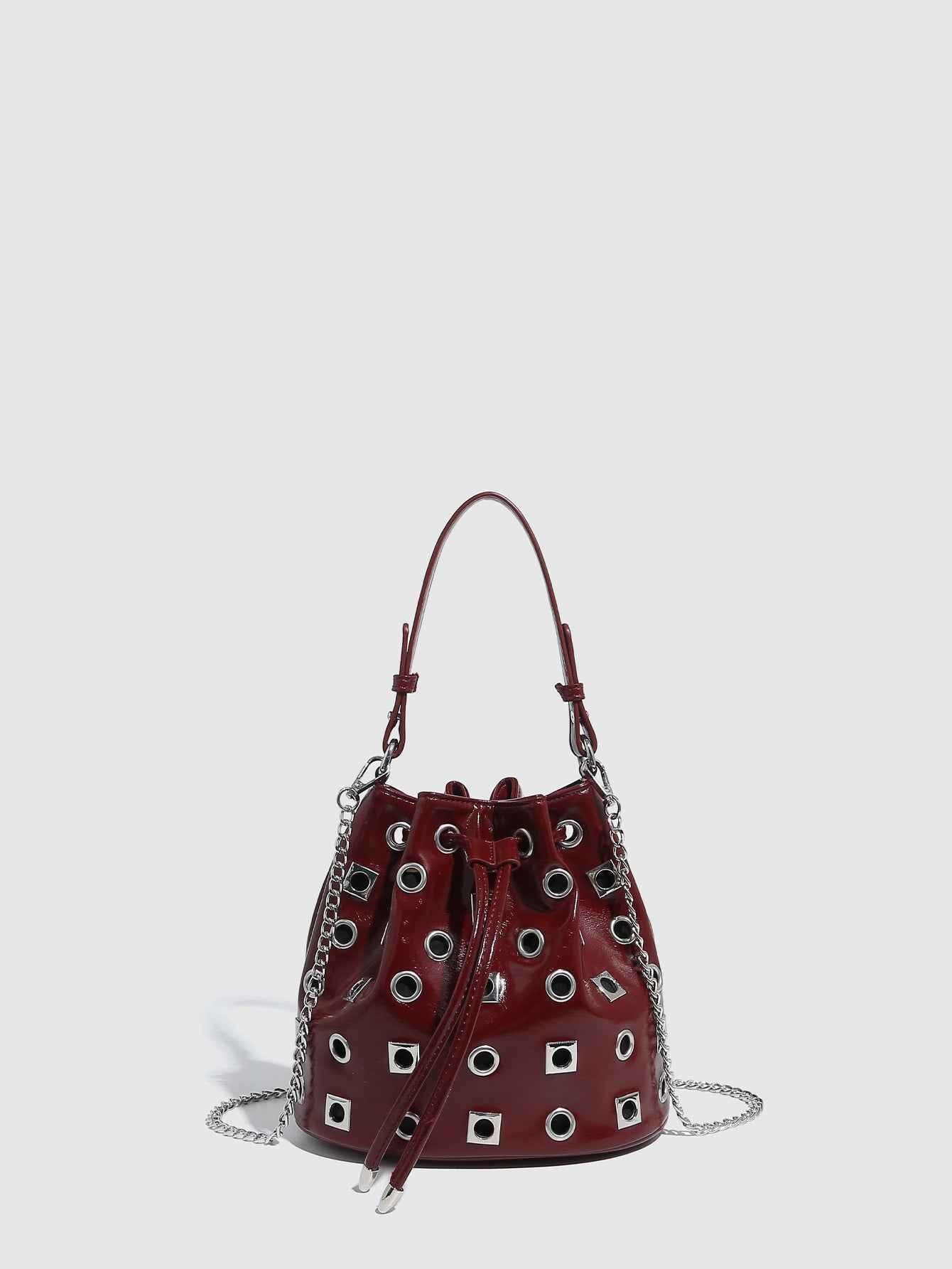 Trendy Rivet Cutout Messenger HandBag Purse