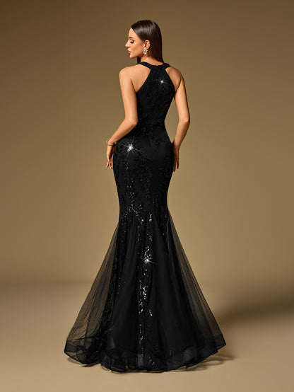 Pearl Embroidery Fishtail Evening Dress  New Arrivals