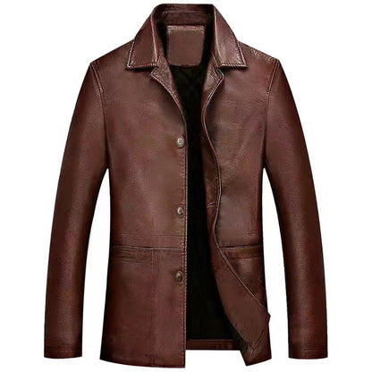 Men's Plus Size Leather Coat - Munsieur