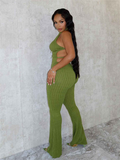 Backless Sexy Knit Jumpsuit