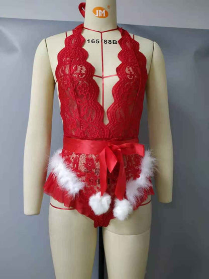 Lace See through Christmas Lingerie