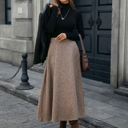 Woolen A line Drape Skirt