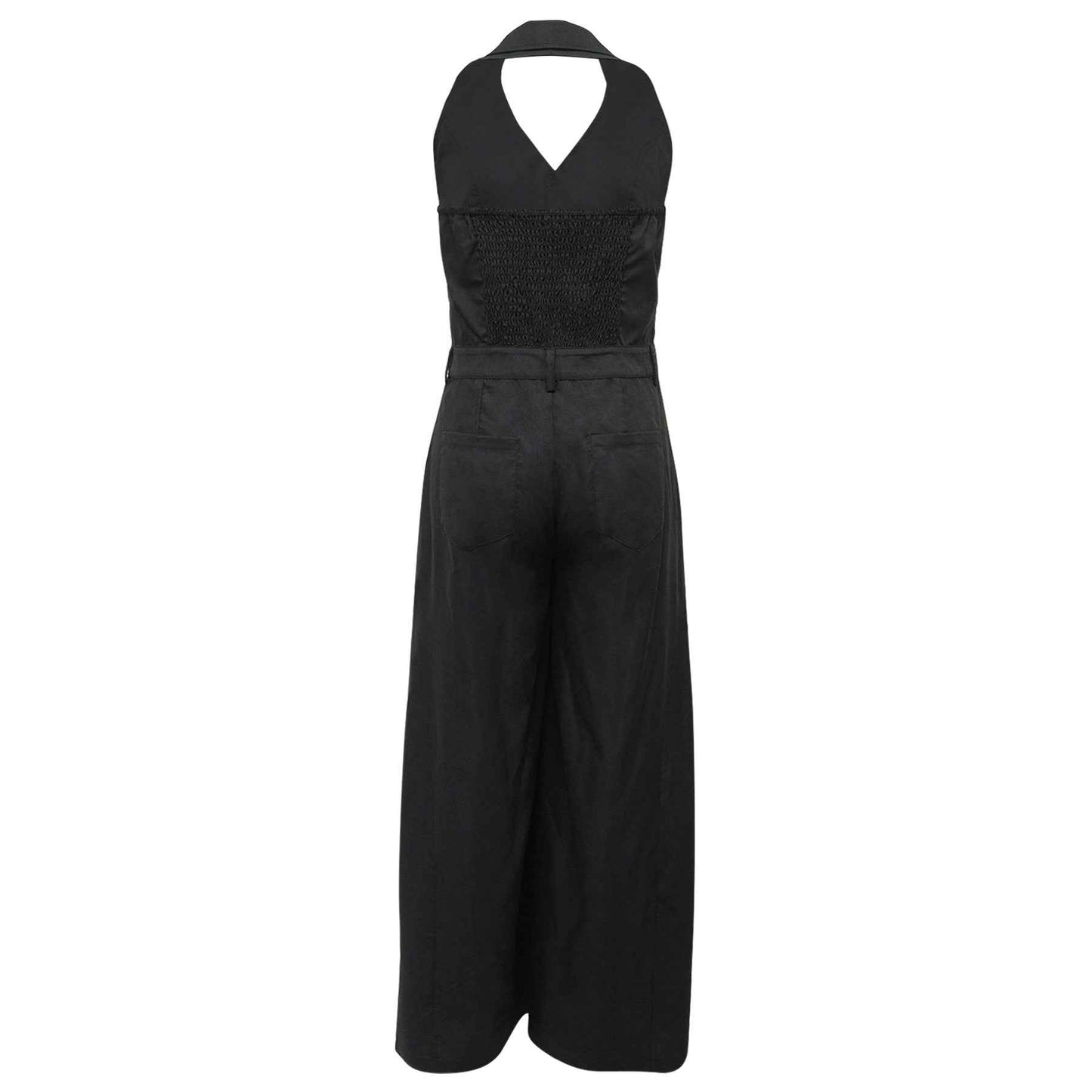 Sleeveless Backless Casual Jumpsuit w Pockets