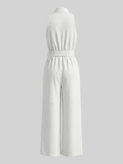 High Grade Quality White Halter Drape Jumpsuit for Women