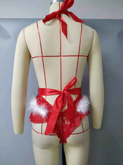 Lace See through Christmas Lingerie