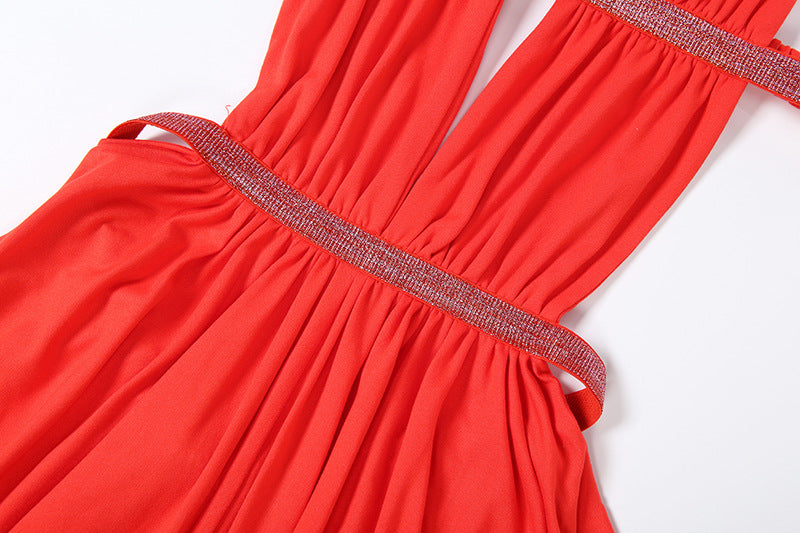 Backless Maxi Dress Lace up Halter MUNSIEUR New Arrivals