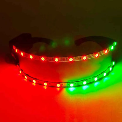 Cyberpunk Futuristic Luminous Cosplay Glasses Rave Cyber light up Goggles LED glowing glasses for man women dance show props