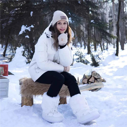 Fluffy Fur Boots 2025 Winter Fashion Sexy Faux Fox Fur Snow Boots Ladies Furry Warm Cotton Boots Female Outdoor Ski Boots