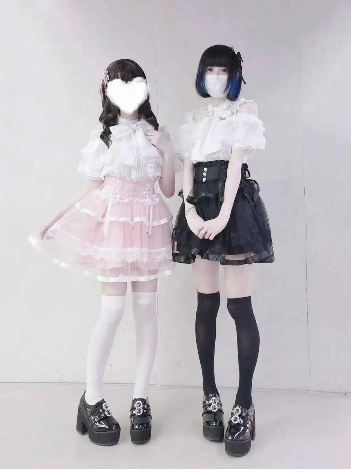 Japanese Kawaii Lolita Lace Patchwork Blouses Summer Women Harajuku Single Breasted Sweet Shirts Summer Girly JK Bow Tops Blusas