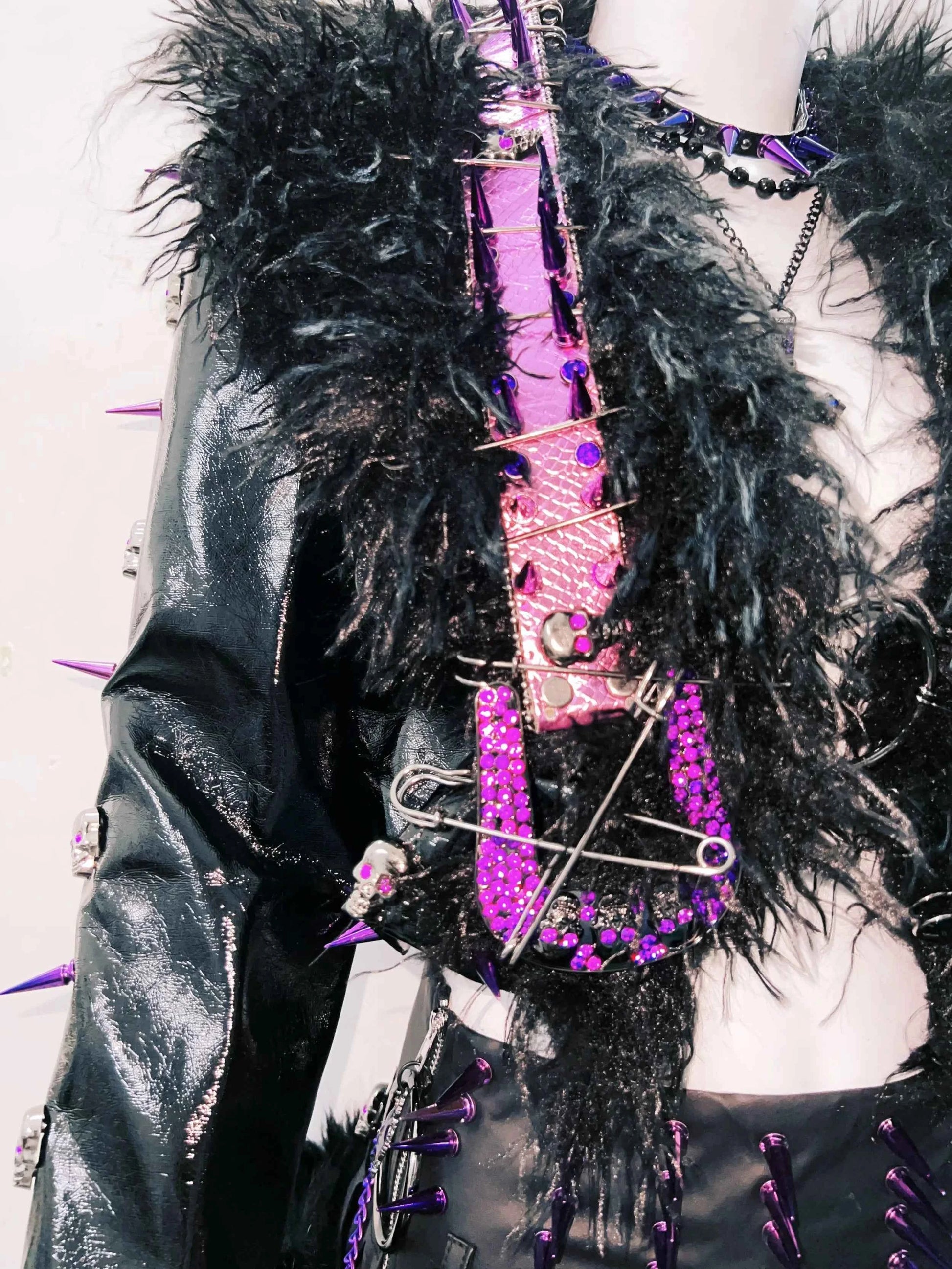 rivet Leather jacket Skull Leather jacket Gothic Leather jacket y2k Leather jacket Harajuku Leather jacket Unique Leather jacket