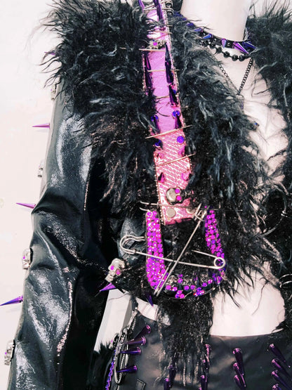 rivet Leather jacket Skull Leather jacket Gothic Leather jacket y2k Leather jacket Harajuku Leather jacket Unique Leather jacket