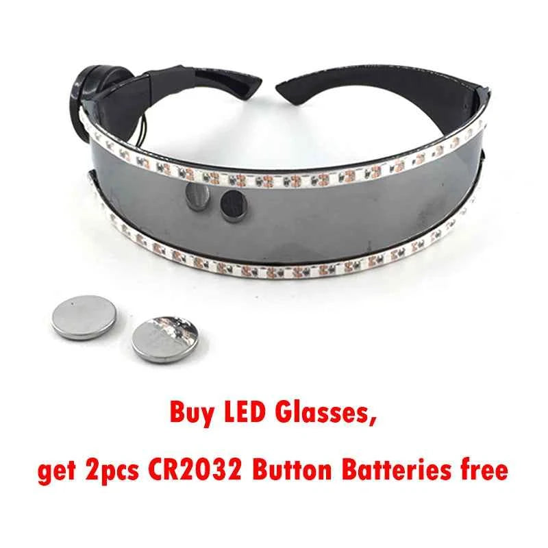 Cyberpunk Futuristic Luminous Cosplay Glasses Rave Cyber light up Goggles LED glowing glasses for man women dance show props