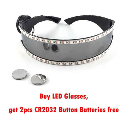 Cyberpunk Futuristic Luminous Cosplay Glasses Rave Cyber light up Goggles LED glowing glasses for man women dance show props