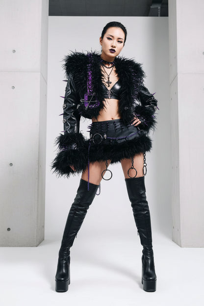 rivet Leather jacket Skull Leather jacket Gothic Leather jacket y2k Leather jacket Harajuku Leather jacket Unique Leather jacket