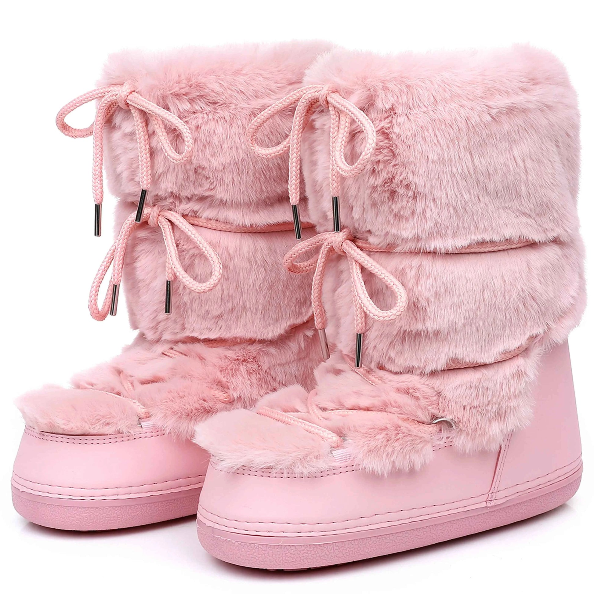 Fluffy Fur Boots 2025 Winter Fashion Sexy Faux Fox Fur Snow Boots Ladies Furry Warm Cotton Boots Female Outdoor Ski Boots